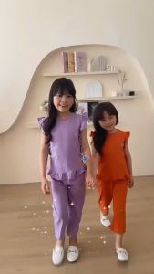 Smilee Elsa Set 1-5 Tahun Lucuna Setelan Ruffle Bordir