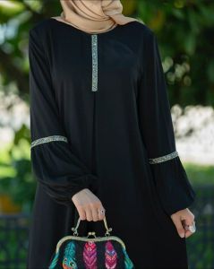 GAMIS ABAYA TURKEY MODERENT ELEGANT GAMIS KOMBINASI VITA LENGAN BALON ABAYA MAXSI DRES FREMIUM