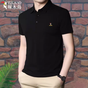 เสื้อโปโลผู้ชาย TUCANO Pure Cotton Short Sleeve Summer Business Casual Lustrous Cotton Polo Shirt Half Sleeve Men