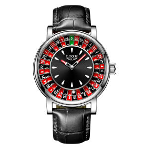LIGE Fashion Men Watch Rotating Dial Las Vegas Roulette Desktop Theme Watch Men Waterproof Luminous Clock Watches Creative Clock