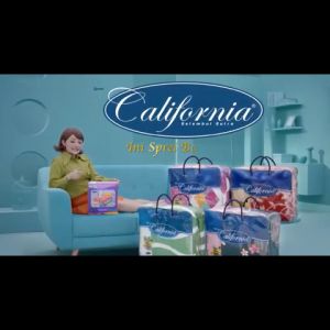 Seprai California Polos Emboss Single 100x200 cm Bahan Lembut dan Tidak Luntur Desain Motif Polos Emboss