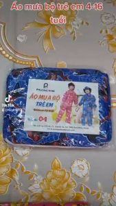 Bộ áo mưa trẻ em cho bé 4-16 tuổi vải dù dày dặn dùng nhiều lần họa tiết hình thú ngộ nghĩnh bảo vệ bé ngày mưa