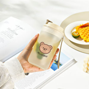 WORTHBUY แก้วน้ำพกพาแบบสปอร์ตพร้อมฝาปิด ถ้วยน้ำพลาสติกแบบใช้ซ้ำได้สำหรับเด็กนักเรียน ขวดน้ำกันรั่วทนความร้อน