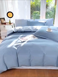 【YOU】❄️ผ้าฝ้าย 100% ผ้าปูที่นอนสีพื้น set 4 ☁นุ่มมาก ชุดผ้านวม ชุดเครื่องนอน เกรด A ที่นอน 6 ฟุต