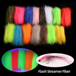 1/5/15Pack  Crimped Slinky Fiber Flash Streamer Fiber Fly Tying Material for Minnow Streamer Fly Trout Bass Pike Fishing Lures