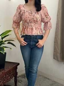 [VEMODE] #LB9 BLOUSE FLORAL KOREA IMPORT MICHELLE