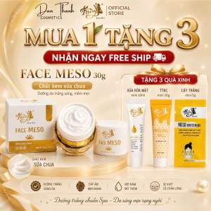 KEM FACE MESO FAIRY LỚN 30G Hỗ trợ dưỡng sáng cấp ẩm căng bóng nâng tone (tặng 1 gói Cấy Trắng Meso + 1 Muỗng Múc Kem + 1 Sữa Rửa Mặt mini + 1 TTBC mini + 1 Kẹp Tóc)