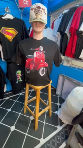 Kaos Pria Model Terkini Trending Motif 3D Bahan katun 24s Vespa Merah H0595
