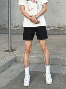 Black American Style Sports Shorts Mens Lightweight Quick Dry Outdoor Running Training Fitness Cycling Four-Sixth Pants