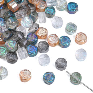 10pcs 6mm Crystal Glass Rose Flower Beads For DIY Bracelet Earring Necklace Jewelry Making