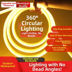 YUANMUXUAN | Đèn Dải LED Neon Linh Hoạt Chống Nước Hình Tròn