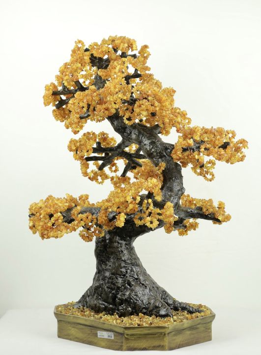 [HOÁ THẠCH TRÊN 30 TRIỆU NĂM] Cây tài lộc hổ phách tự nhiên thế rồng bay của Nga. Tinh xảo, sang trọng, mang lại may mắn và cát khí mạnh mẽ cho ngôi nhà