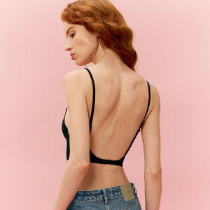 เสื้อชั้นในเซ็กซี่ไร้ตะเข็บหลังเปิดใหญ่ ทรง U สไตล์ฤดูร้อน สำหรับผู้หญิง เสื้อชั้นในแบบสวมไหล่แบบถอดได้ ทรง U สุดเซ็กซี่