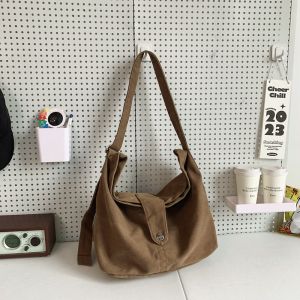 Retro Hong Kong Style Dumpling Bag Crossbody Bag for Women Large Capacity Canvas Bag Casual Fashion Tote Bag Idle Style Shoulder Bag