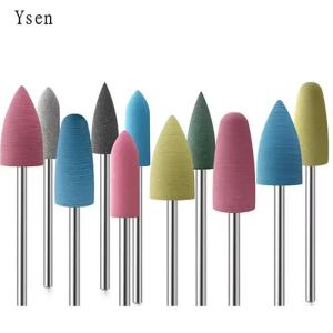 YSEN | 2 Gói Cao Su Silicone Làm Móng Đầu Mài Cho Dụng Cụ Khoan Móng Tay Thép Không Gỉ Burrs Tẩy Da Chết Máy Mài Phụ Kiện