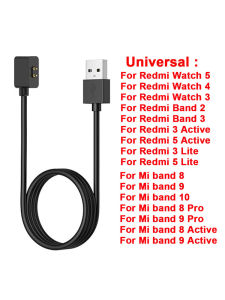 Magnetic Charger for Xiaomi Smart Band 8 9 10/8 9Pro/8 9 Active/Redmi Watch 3 4 5/3 5 Active/3 5Lite Universal USB Charging Cabl