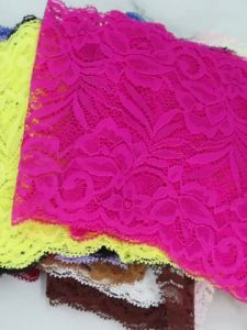 1.5yards/lot 15cm Elastic Polyester Floral Lace Trim Stretch Lace for DIY Headscarf Skirt Dress Clothing Sewing Decorations