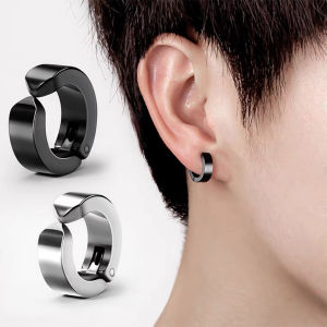 Cozyrooms 1 Pc Hip-hop Style Hoop Earrings Titanium Earrings Ear Clip Without Non Pierced Ears Anti Allergy Magnet Earring Men Women