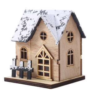 1/2Pcs Christmas LED Light Wooden House Luminous Cabin Merry Christmas Decorations DIY Xmas Tree Ornaments Kids Gifts New Year