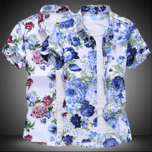 Áo Sơ Mi Nam Mùa Hè in Họa Tiết Thời Trang Thường Ngày Dáng Rộng Thời Trang Áo Sơ Mi Họa Tiết Hoa Dài Tay Phong Cách Trẻ Trung