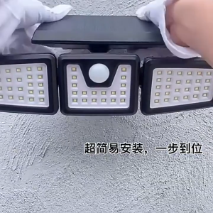 ไฟเดี่ยว ไฟติดผนัง 74LED โหมดแยกส่วน 3 หัว การตรวจจับการเคลื่อนไหว เปิด/ปิดอัตโนมัติ การชาร์จพลังงานแสงอาทิตย์
