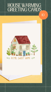 New Home Card - Home Sweet Home | Painted Aesthetic Minimalist New Home New House | A6 Greeting Card | Free Envelope