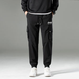 กางเกงลำลองสำหรับผู้ชาย JEEP SPIRIT กางเกงขายาวทรงตรงเอวกลาง ทรงลำลอง สำหรับฤดูใบไม้ผลิและฤดูใบไม้ร่วง