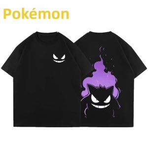 Áo Thun In Hình Pokémon Gengar Anime Nam Nữ Mùa Hè Y2K Harajuku Dáng Rộng Giản Dị Tay Ngắn Cổ Chữ O Đa Năng Cho Mọi Mùa
