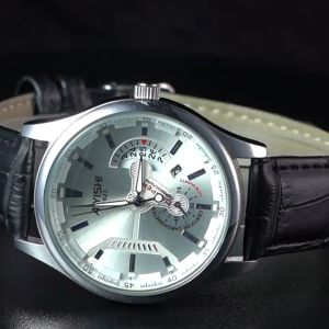 AIYISHI Jam Tangan Pria Kulit Arloji Original Tahan Air Anti Gores (W1-009-666)