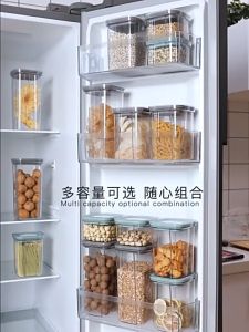 MUMU Stackable Airtight Twist Lock Transparent Container Dry Food Storage Sealed Box Kitchen Organizer