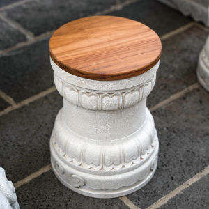 New Chinese Style Outdoor Courtyard Table And Chair Set Teak Wood Balcony Terrace round Tea Table Garden Decoration Furniture