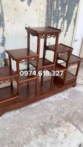 Kệ ngũ sơn 5 cấp kê đồ phòng khách gỗ hương màu giả cổ cao 517195cm