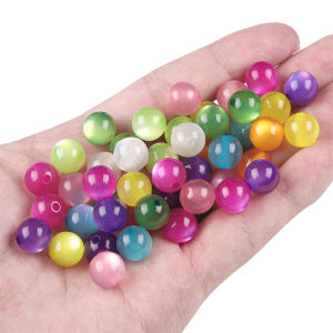 8/10mm Bright Color Resin Cats Eye Beads Round Loose Spacer Beads for Necklace Bracelet Earring DIY Jewelry Craft Making Beads Accessories
