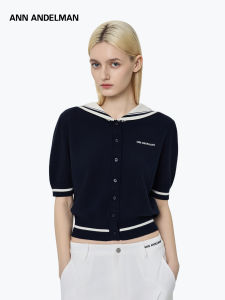 ANN ANDELMAN | Vintage Sailor Collar Stripe Sweater Short-sleeved Cardigan