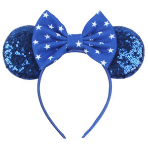 Disney | Disney Minnie Mickey Ears Headbands For Girls Women Sequin Castle 5"Bow Hairband Festival Party Cosplay DIY Hair Accessories