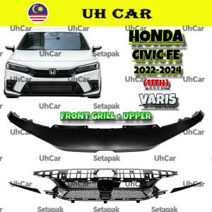 (Varis) Honda Civic FE 11TH 2022-2024 Abs Front Bumper Grill Grille With Upper Garnish Sarung Depan