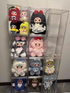 กล่องเก็บของใสป้องกันฝุ่นสำหรับของเล่นตัวแสดง กล่องเก็บของทรงลูกบาศก์สำหรับจัดแสดงของเล่น วัย 3 ปี กล่องเก็บของทรงสี่เหลี่ยมตัดกันที่สวยงามและดูดี