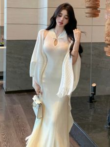 Travel Photography Shawl Fresh Artistic Style Hollow out Tassel Versatile Shoulder Wrap for Cheongsam Open Cardigan
