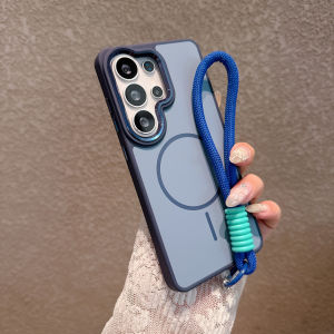 With Hand Rope For Magsafe Matte Clear Magnetic Shockproof Case For Samsung S26 S25 S24 Ultra Plus A57/A56/A36 A26/A17 A16 Cover