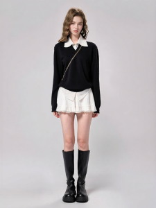 Casual Lazy Style Shirt Hoodie Slim Fit Set For Autumn Women