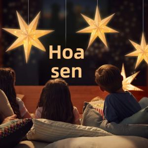 Đèn Lồng Giấy Hình Sao Treo Trang Trí LED Star Light Cove Cho Lễ Eid Mubarak & Tiệc Giáng Sinh Kiểu Rỗng Trang Trí Cửa Sổ