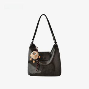 Large Capacity Tote Bag Korean Style Commuter Womens Bag 2025 New Design Lightweight Shoulder Bag Casual Pure Color