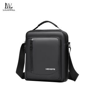 LouisWill กระเป๋าสะพายข้างกระเป๋าสะพายไหล่ของผู้ชายกระเป๋าลำลองกระเป๋าสะพายไหล่สะพายไหล่แฟชั่นกระเป๋าผู้ชายคาดอกลำลองหนัง PU กันน้ำกระเป๋าถนนสำหรับการเดินทางกลางแจ้ง