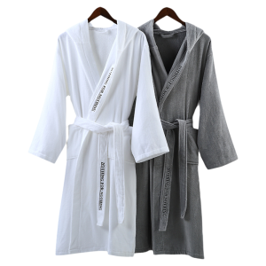 HUANGJIAJINDIAN | Absorbent Quick-Dry Towel Texture Cotton Bathrobe