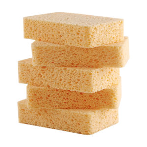 Natural Wood Pulp Cotton Magic Sponge Kitchen Cleaning Cloth Dishwashing Scrubber Pot Cleaner Stain Remover Double-Sided Sponge Block