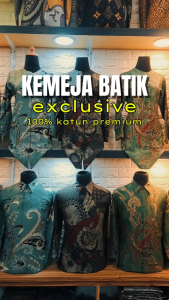Kemeja panjang batik pria dewasa katun halus lapis furing jumbo