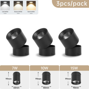 Foldable Downlight LED Spotlights 3 Color Change Room Decor Lamp 220v Home Ceiling Lamp for Kitchen Bedroom Living Room Led Spot