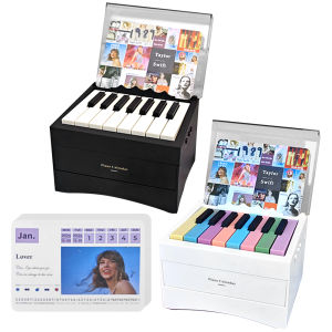BT Piano Calendar 2025 15 Keys Piano Calendar Playable Mini Piano Calendar with 27 Music Calendar Cards Gifts for Fans