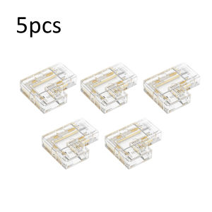 5PCS L-Shape COB LED Strip Connector Seamless 2/3/4pin 8/10mm Corner Connectors for CCT RGB COB IP20 LED Strip Lights 90 Degree