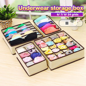 Digeo Bra Underwear Panty Sock Organizer Foldable Wardrobe Drawer 6 7 8 24 Grids
